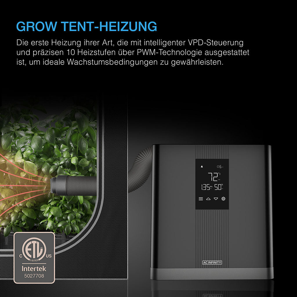 AC Infinity THERMOFORGE T3, Heizgerät für Pflanzen, intelligente VPD-Steuerung
