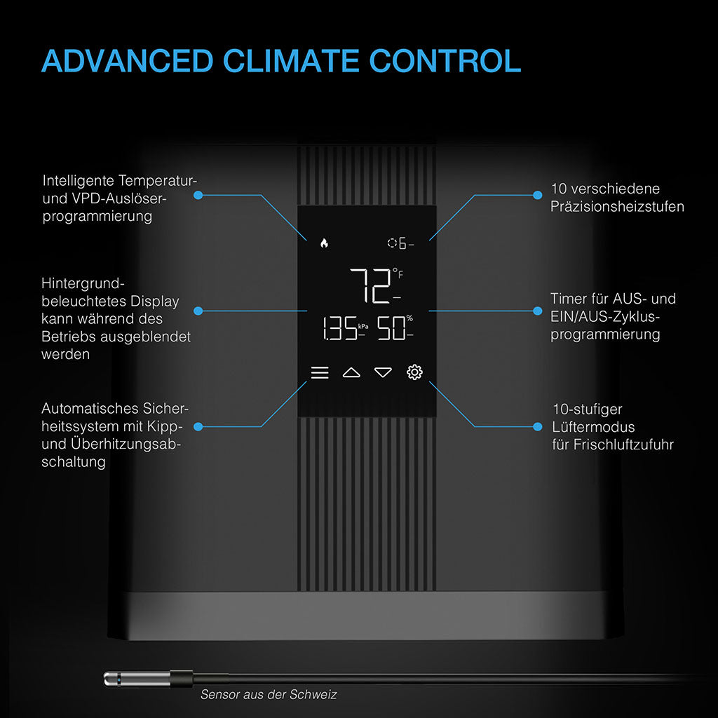 AC Infinity THERMOFORGE T3, Heizgerät für Pflanzen, intelligente VPD-Steuerung
